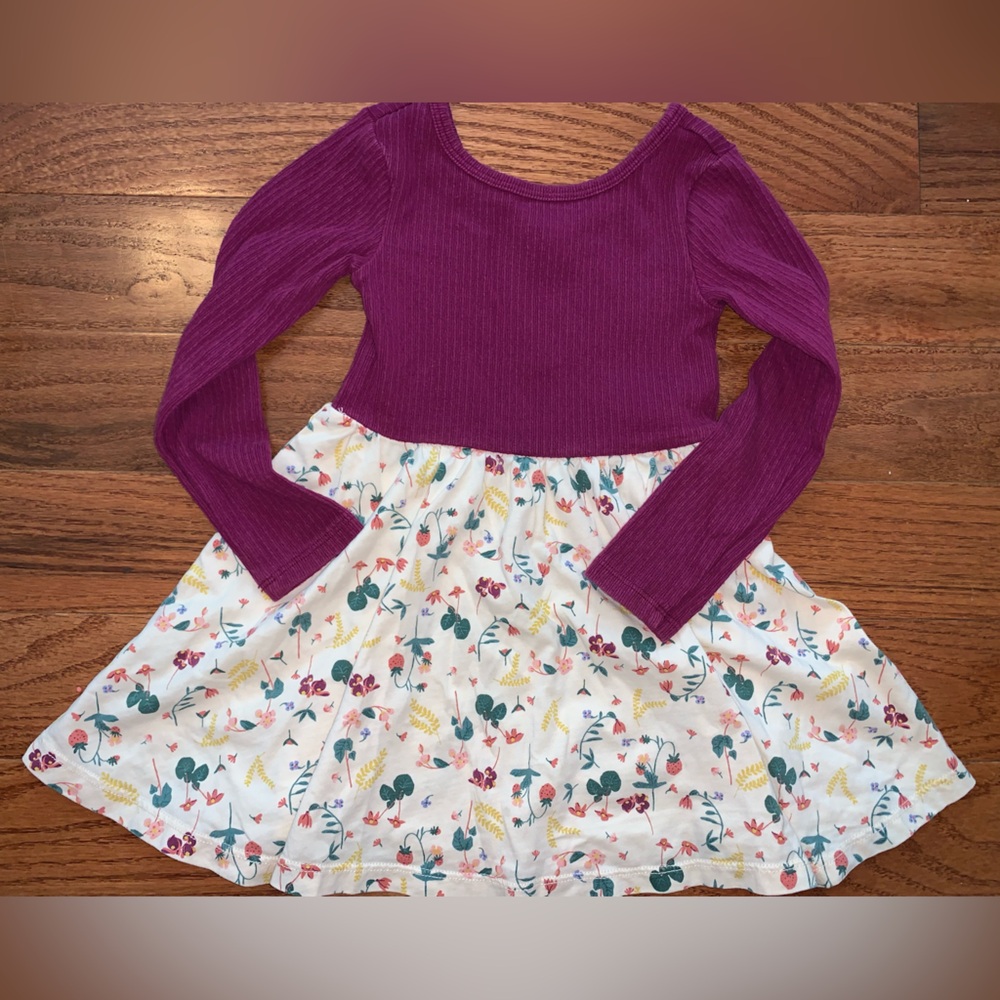 Tea Collection Purple and White Long Sleeve Sundress